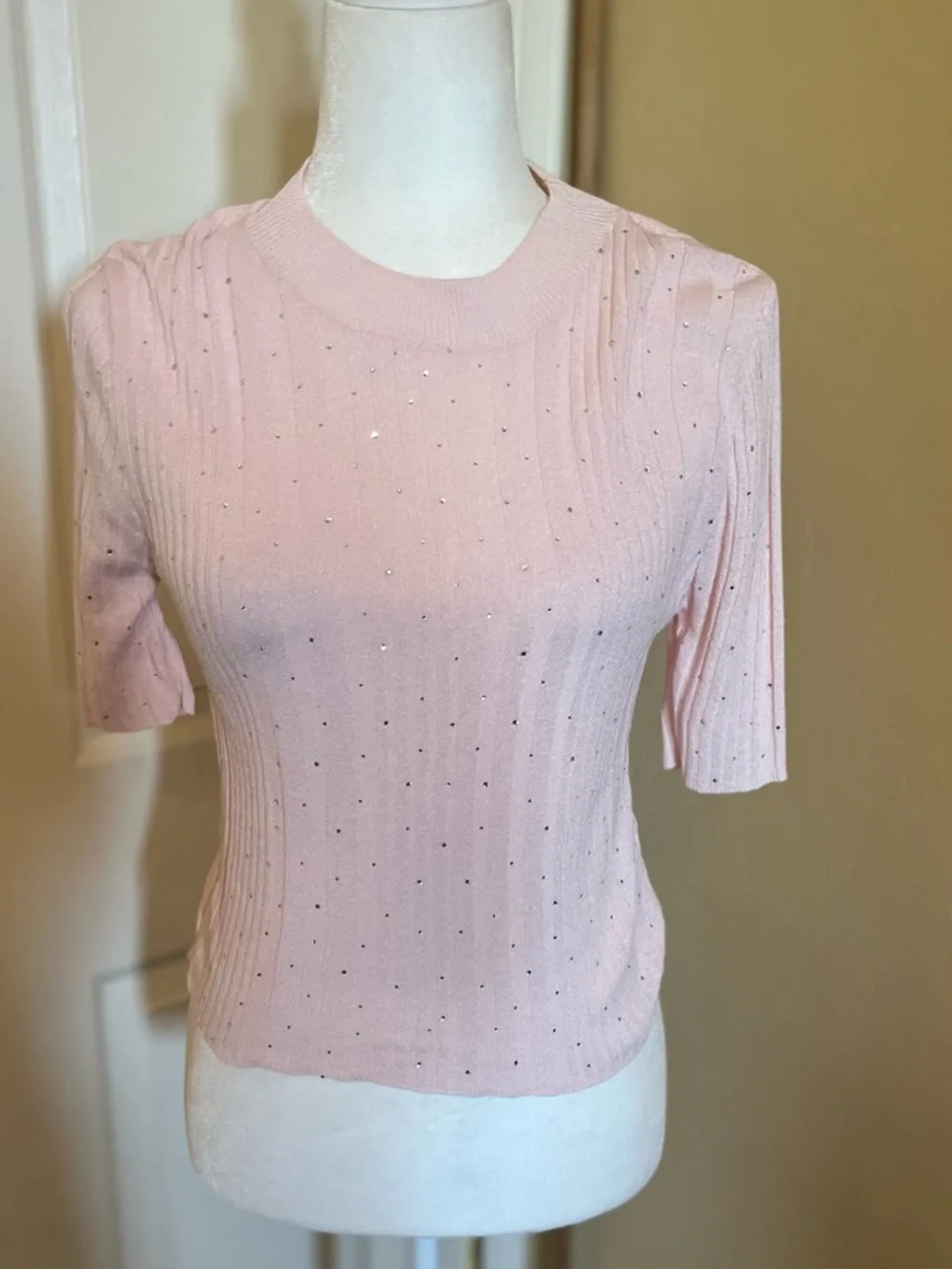 Zara Sparkling Pink Lightweight Sweater Size M - Picture 1 of 2